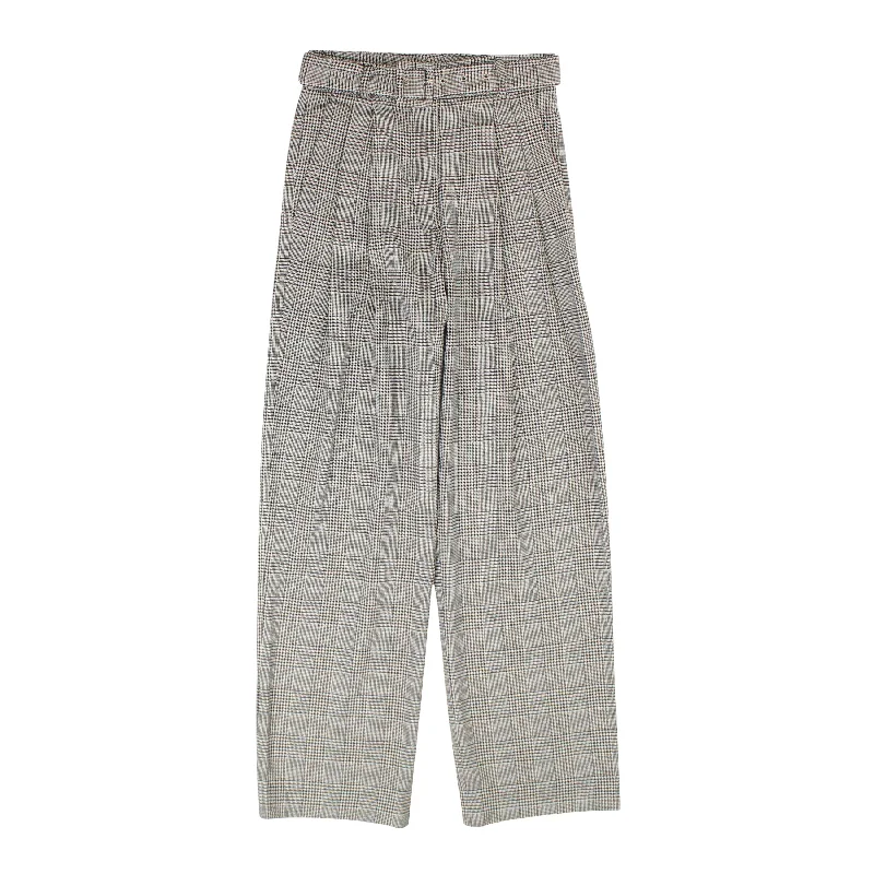 Ankle-length chino pants sharp -Fung Lan And Co. Houndstooth Belted Trouser - Black/White