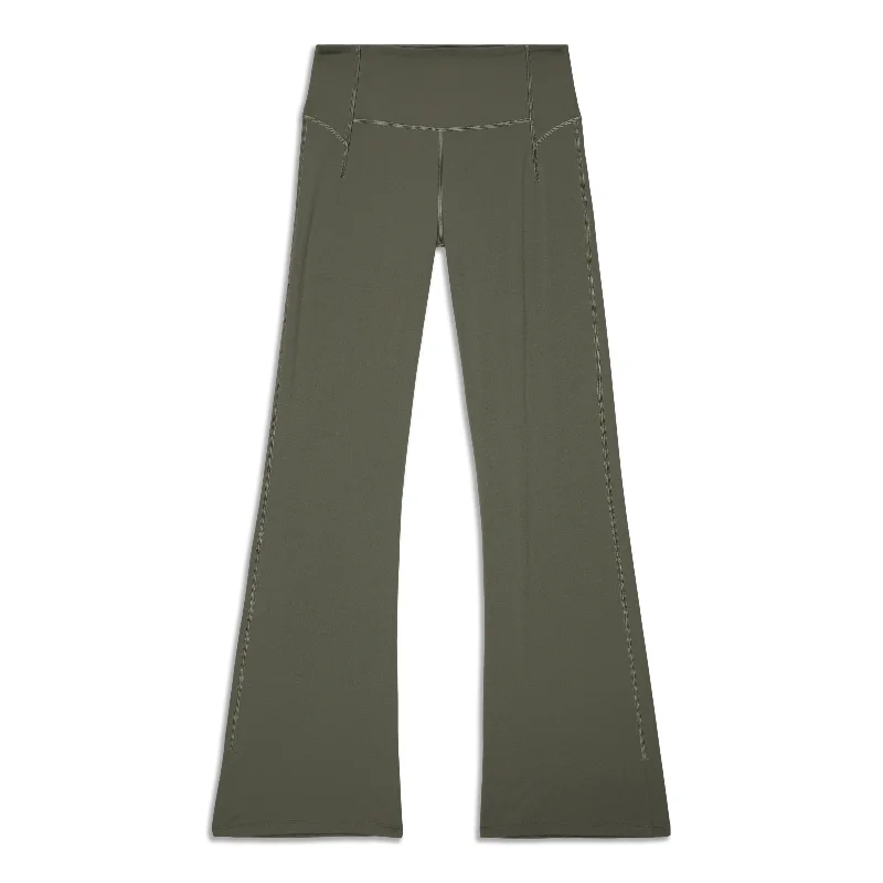 Olive chino pants stylish -Groove High-Rise Split-Hem Flared Pant - Resale