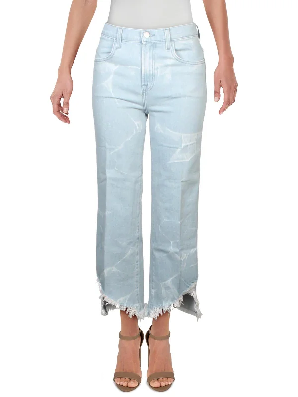 Cropped pants summer vibe -Joan Crop Womens Denim Light Wash Wide Leg Jeans