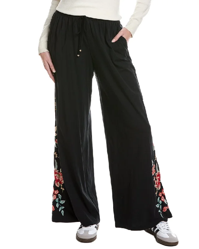 Cropped skinny jeans pants modern -Johhny Was Wide Leg Knit Pant