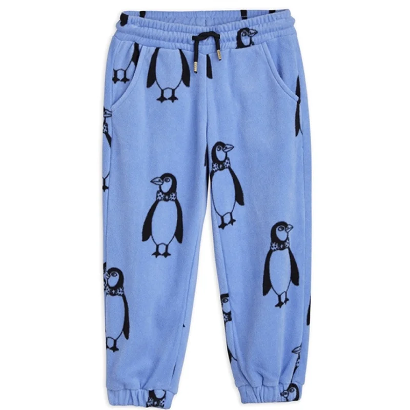 Black dress pants versatile -Mini Rodini Penguin Fleece Sweatpants Blue