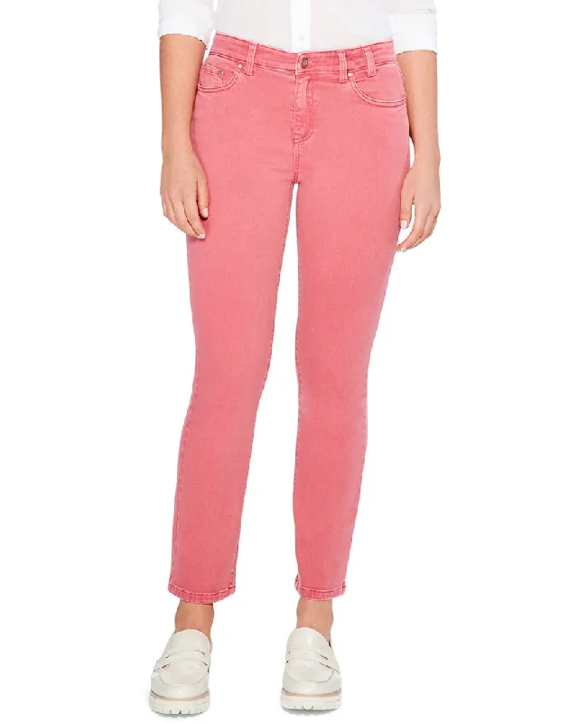 High-waisted chino pants trendy -NIC+ZOE Colored Mid Rise Straight Ankle Jean