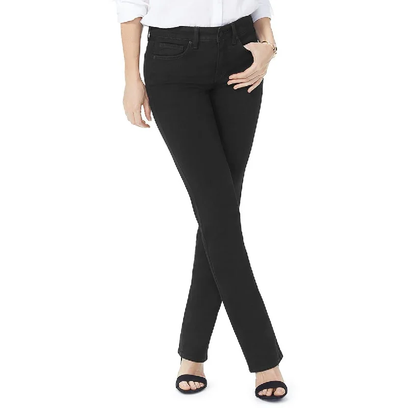 Stretch chino pants comfy -Petites Marilyn Womens High Rise Tummy Control Straight Leg Jeans