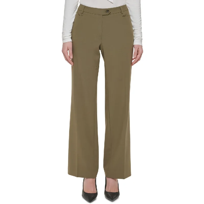 Beige dress pants neutral -Petites Womens High Rise Slim Leg Dress Pants