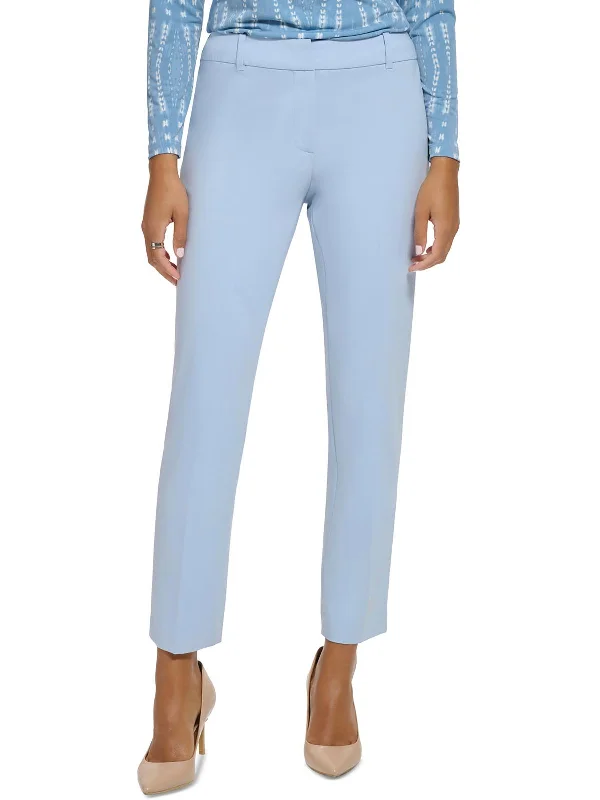 High-waisted skinny jeans pants -Petites Womens High Rise Solid Ankle Pants