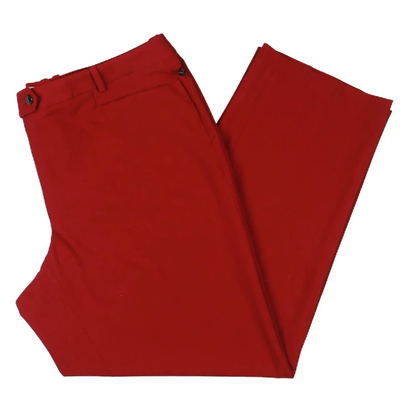 Soft pants loungewear style -Plus Womens Modern-Fit Pocket Trouser Pants