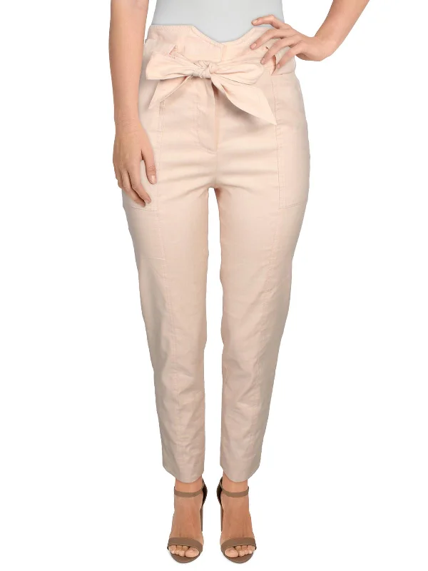 Pleated dress pants sharp -Remington Womens Linen Belted Pants