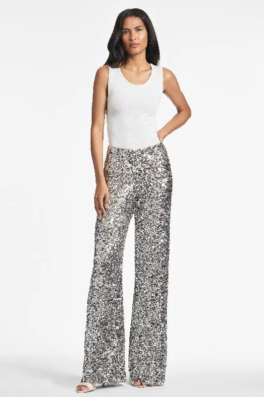 Low-rise skinny jeans pants edgy -Alli Pant - Silver Sequins