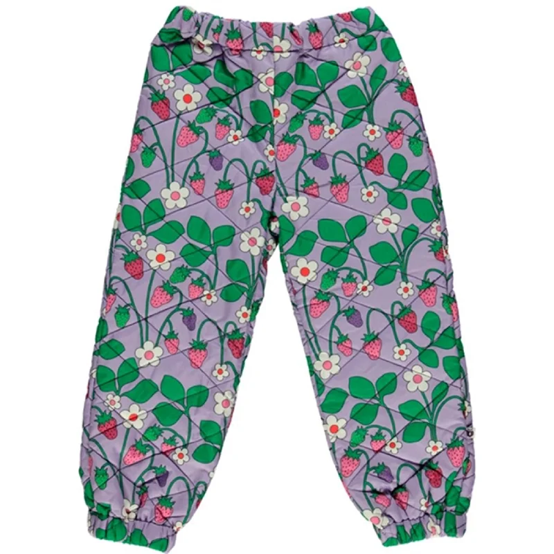 Animal print chino pants wild -Småfolk Viola Strawberry Thermo Pants