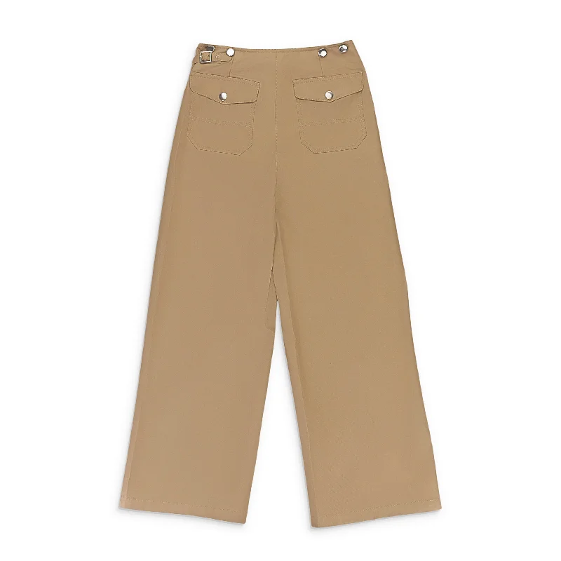 Slim-fit dress pants sharp -SNAP SAND WIDE-LEG PANT