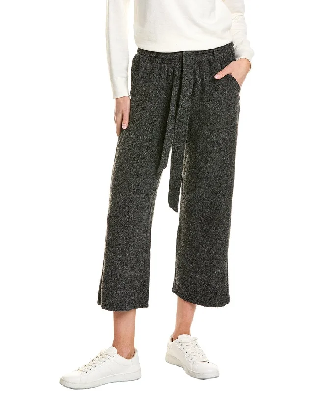 Metallic dress pants shiny -Sol Angeles Brushed Boucle Crop Tie Pant