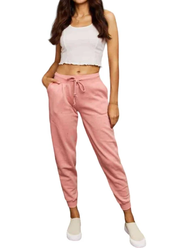 White dress pants bold -Solid Jill Jogger Pants In Mauve