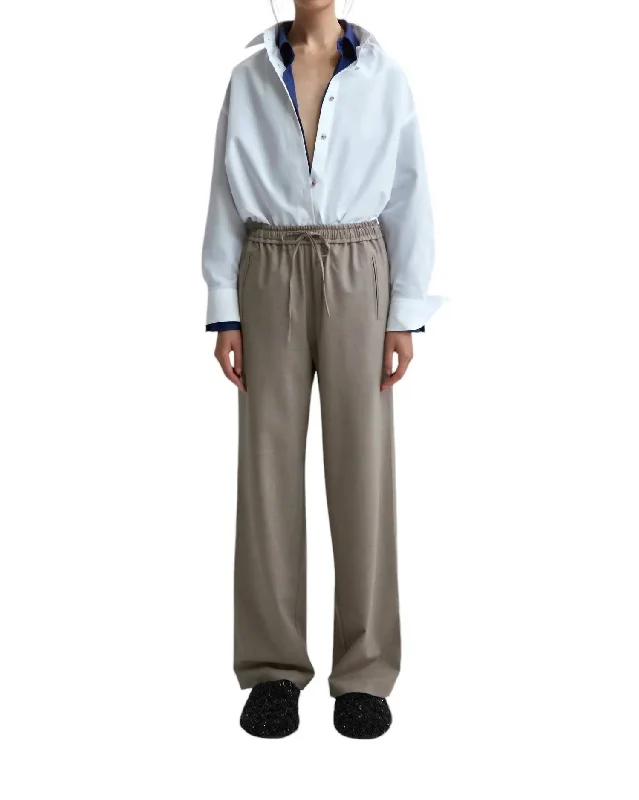 Navy jogger pants sleek -Tailoring Relaxed Pants In Taupe