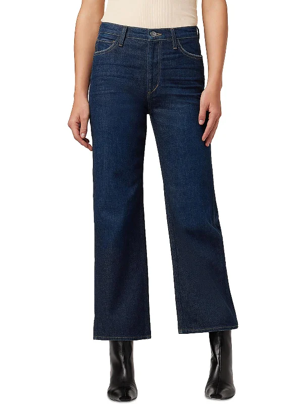 Reflective skinny pants visible -The Blake Womens High Rise Cropped Wide Leg Jeans