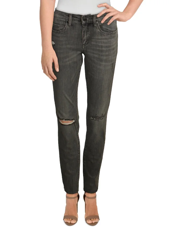 Formal pants tailored look -The Bond Womens Mid Rise Raw Hem Skinny Jeans