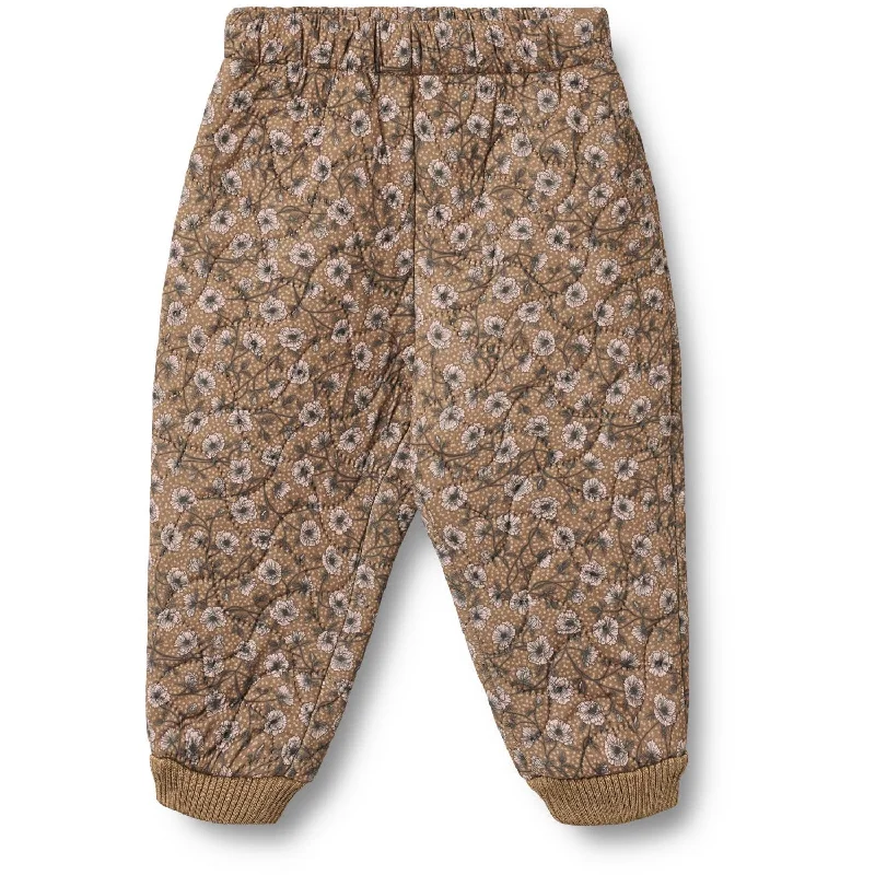 Rugged jogger pants durable -Wheat Caramel Anemones Thermo Pants Alex