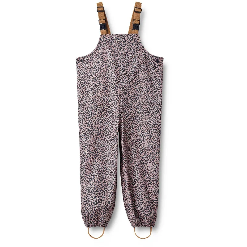 Quilted pants winter style -Wheat Rainy Flowers Rainwear Charlo Overall