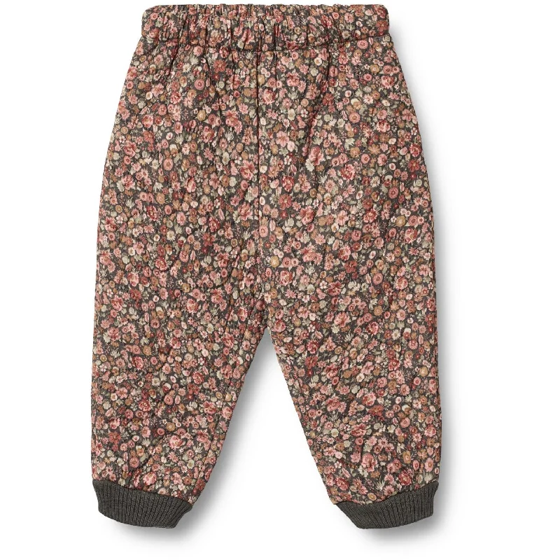 High-waisted jogger pants trendy -Wheat Raven Wild Flowers Thermo Pants Alex