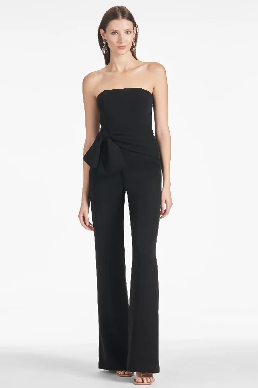 Twill dress pants tough -Whitley Jumpsuit - Black