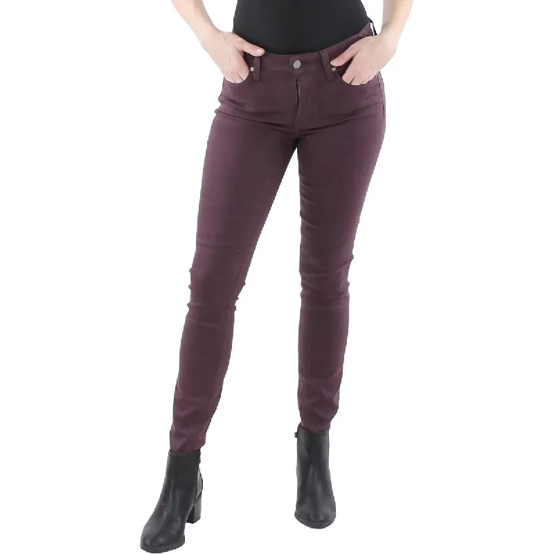 High-waisted dress pants trendy -Womens Coated Mid Rise Ankle Jeans