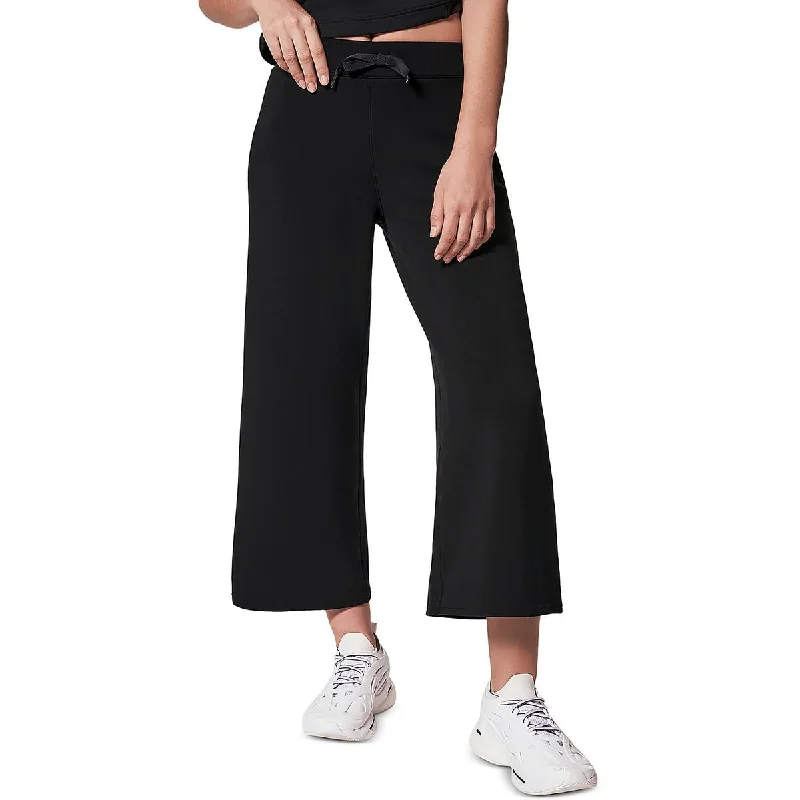 Navy skinny pants sleek -Womens Cropped Wide Leg Cropped Pants