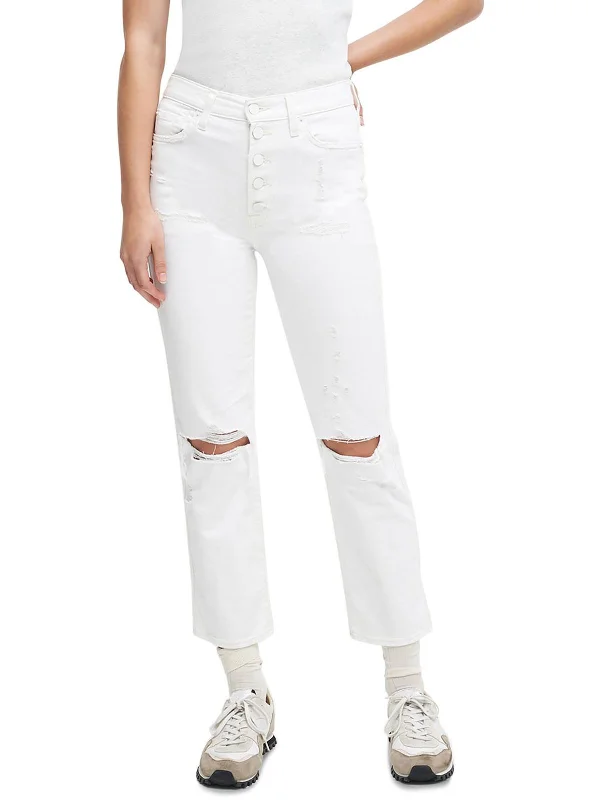 Ankle-length chino pants sleek -Womens Denim Straight Fit Cropped Jeans