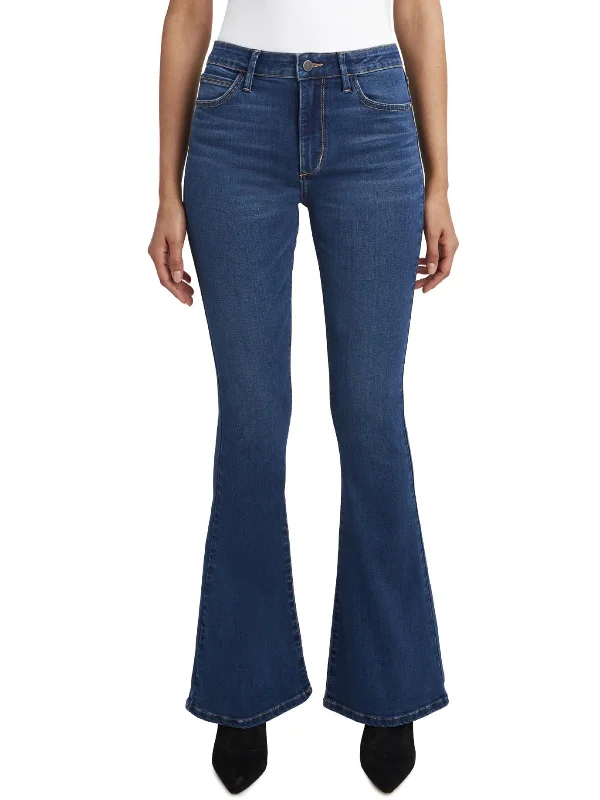 Blue dress pants bold -Womens Denim Stretch Flare Jeans