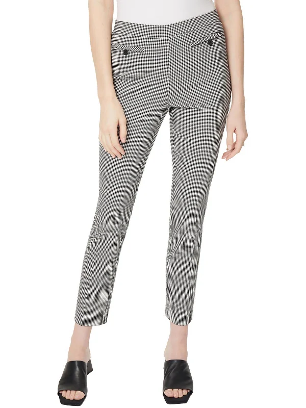 Ankle-length pants modern -Womens Gingham Cropped Ankle Pants