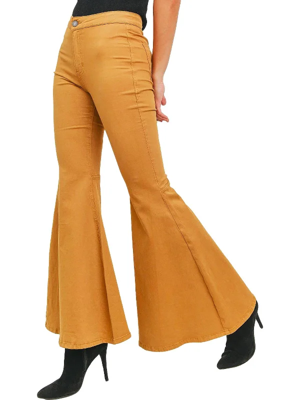 Slim-fit dress pants sharp -Womens High Rise Bell Bottom Flare Jeans