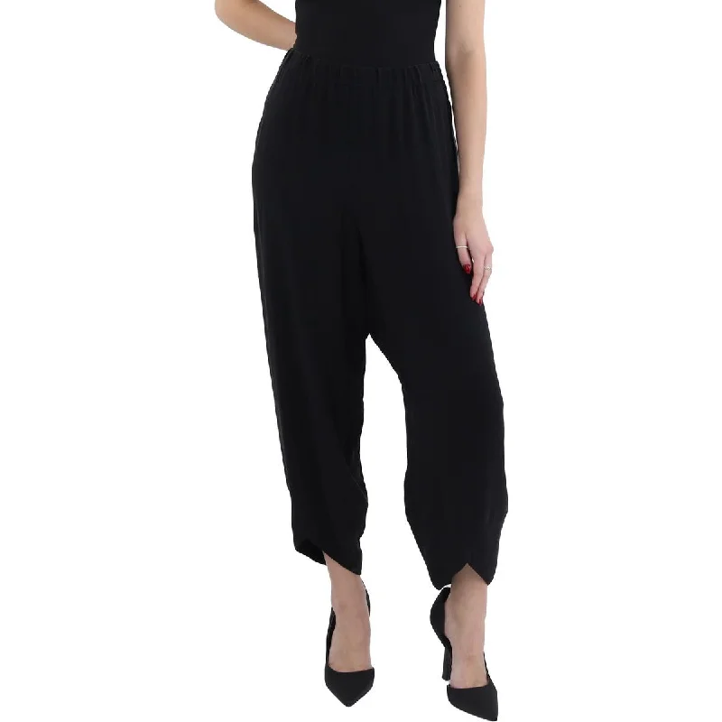 Soft dress pants comfy -Womens High Rise Pull On Ankle Pants