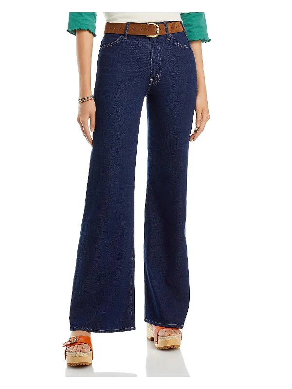 Dress pants for formal events -Womens High Rise Solid Wide Leg Jeans