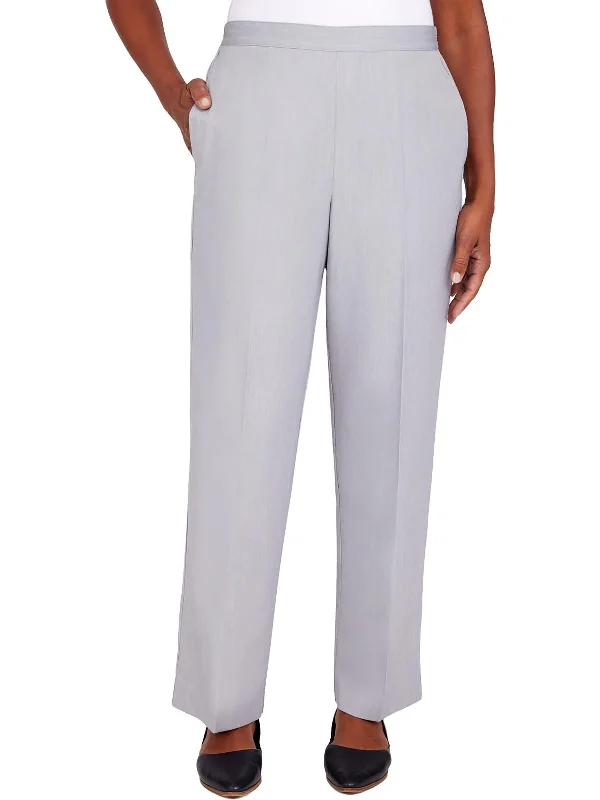 High-waisted chino pants trendy -Womens High Rise Stretch Straight Leg Pants