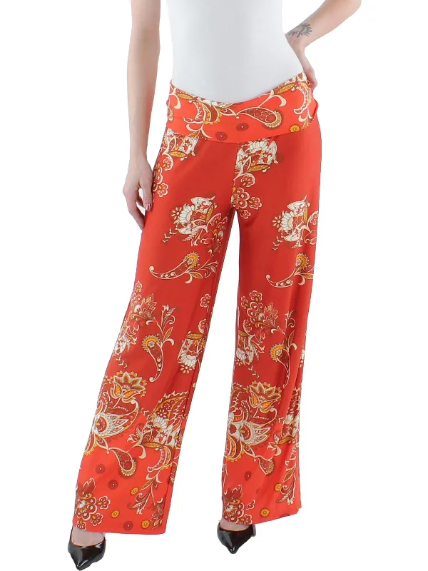 Slim-fit dress pants sharp -Womens Jersey Printed Palazzo Pants