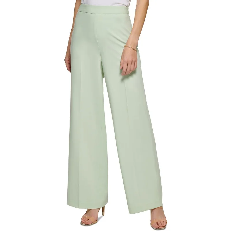 Tapered pants sleek style -Womens Pull On Stretch Wide Leg Pants