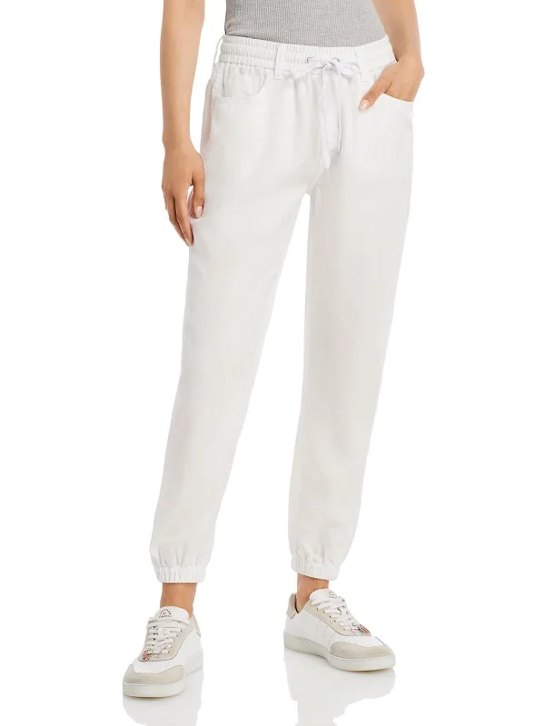 Mid-rise jogger pants balanced -Womens Tencel Drawstring Jogger Pants